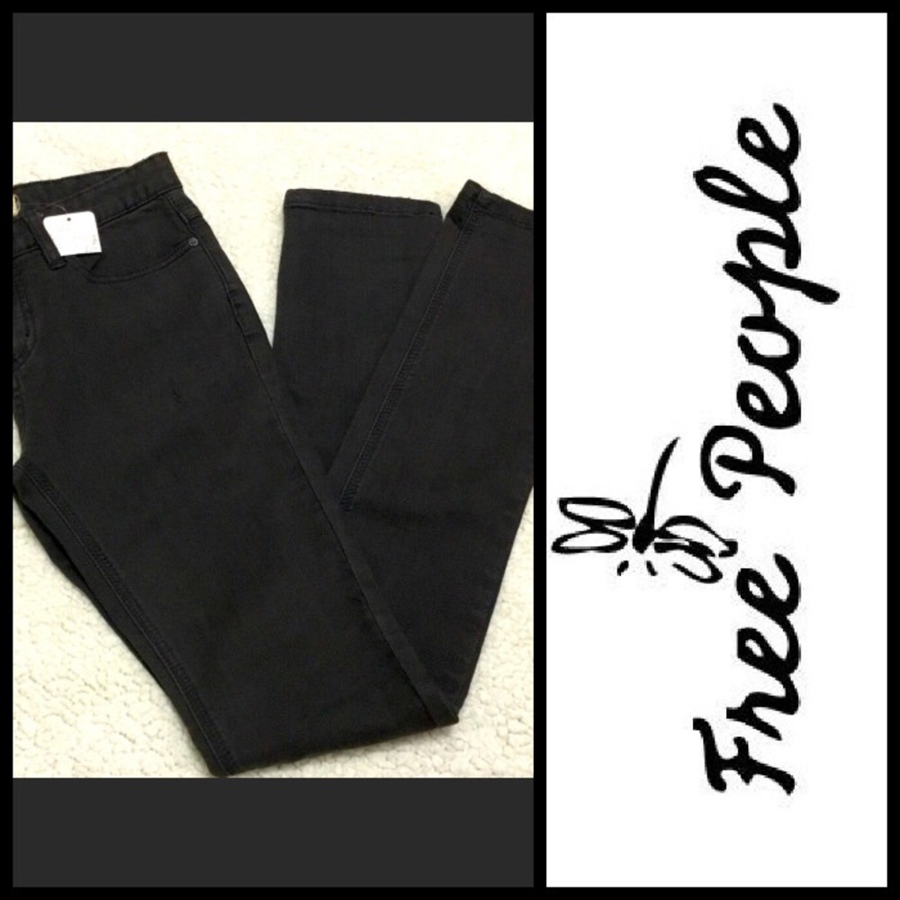 FREE PEOPLE Skinny Jeans # 25 Dark Gray NWT
